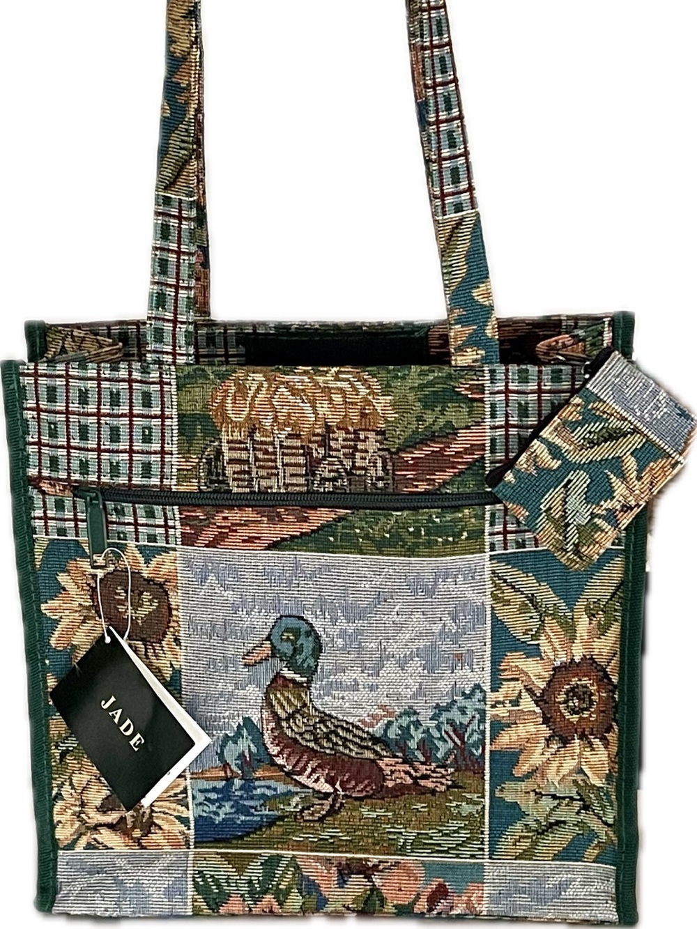 Jade Vintage Floral & Duck Tapestry Shopper Tote